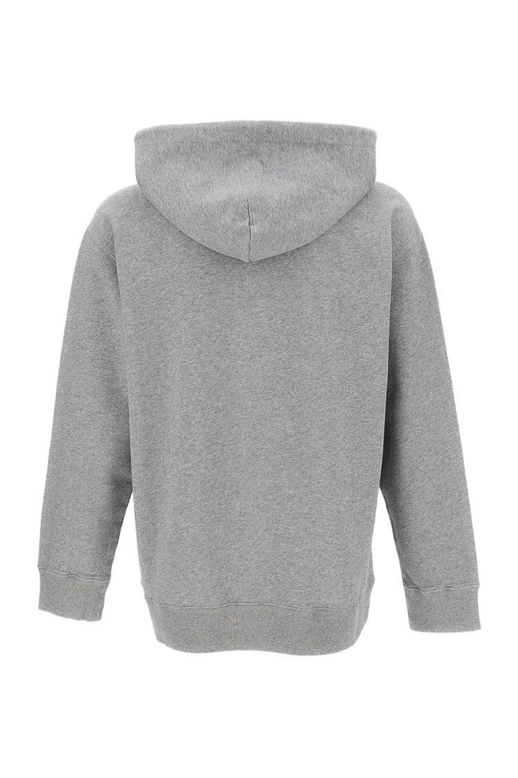 Mm6 By Maison Margiela Grey Oversized Cotton Hoodie With Front Pocket