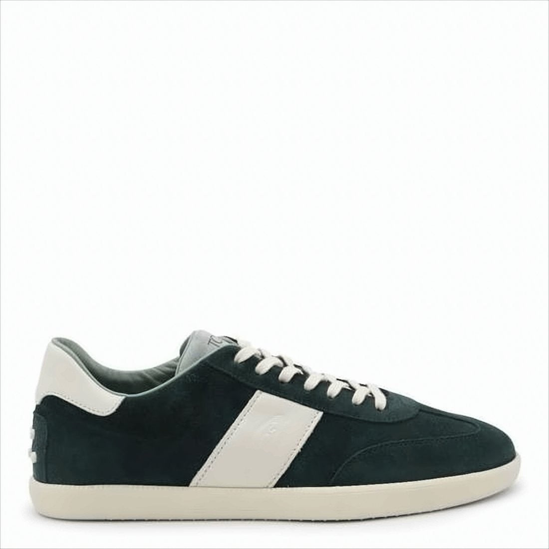Tod's Minimalist Black Calf Leather And Suede Sneakers With Rubber Accents