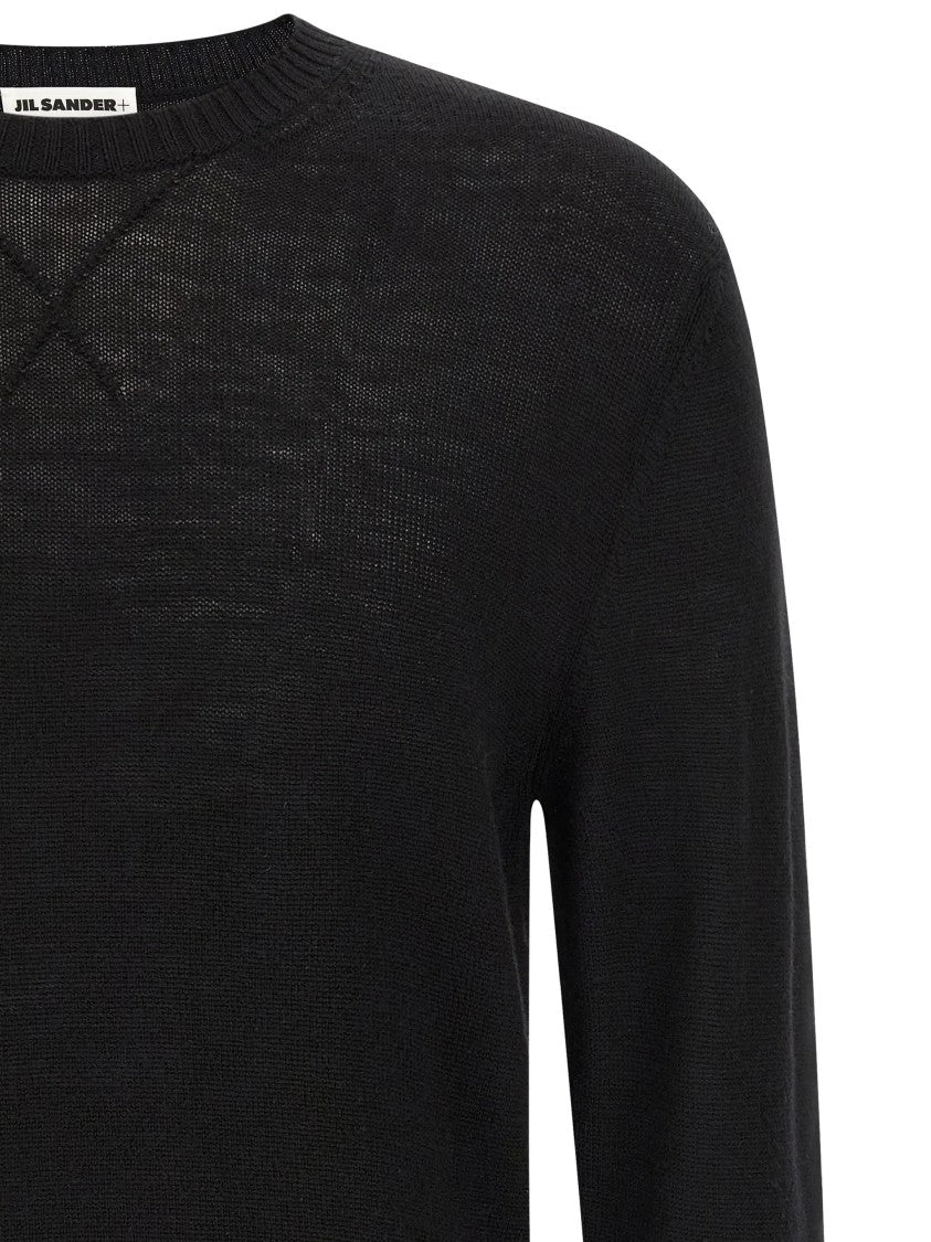 Jil Sander Black Fine Knit Merino Sweater