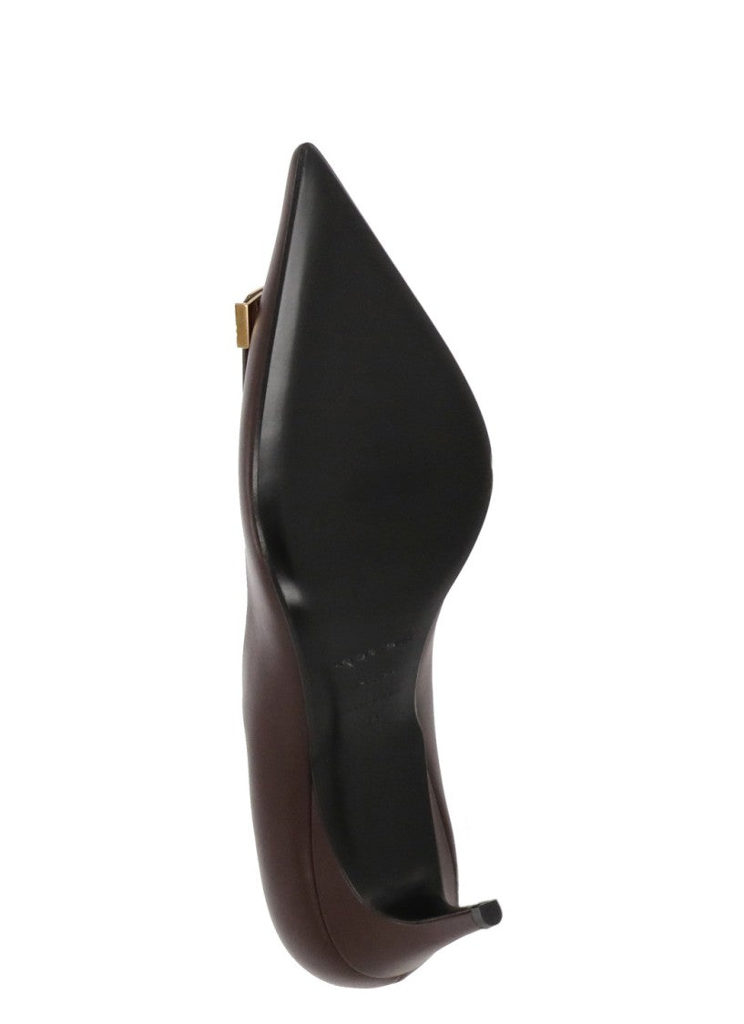 Sergio Rossi Bordeaux Arrowhead Decorative Plaque Pumps