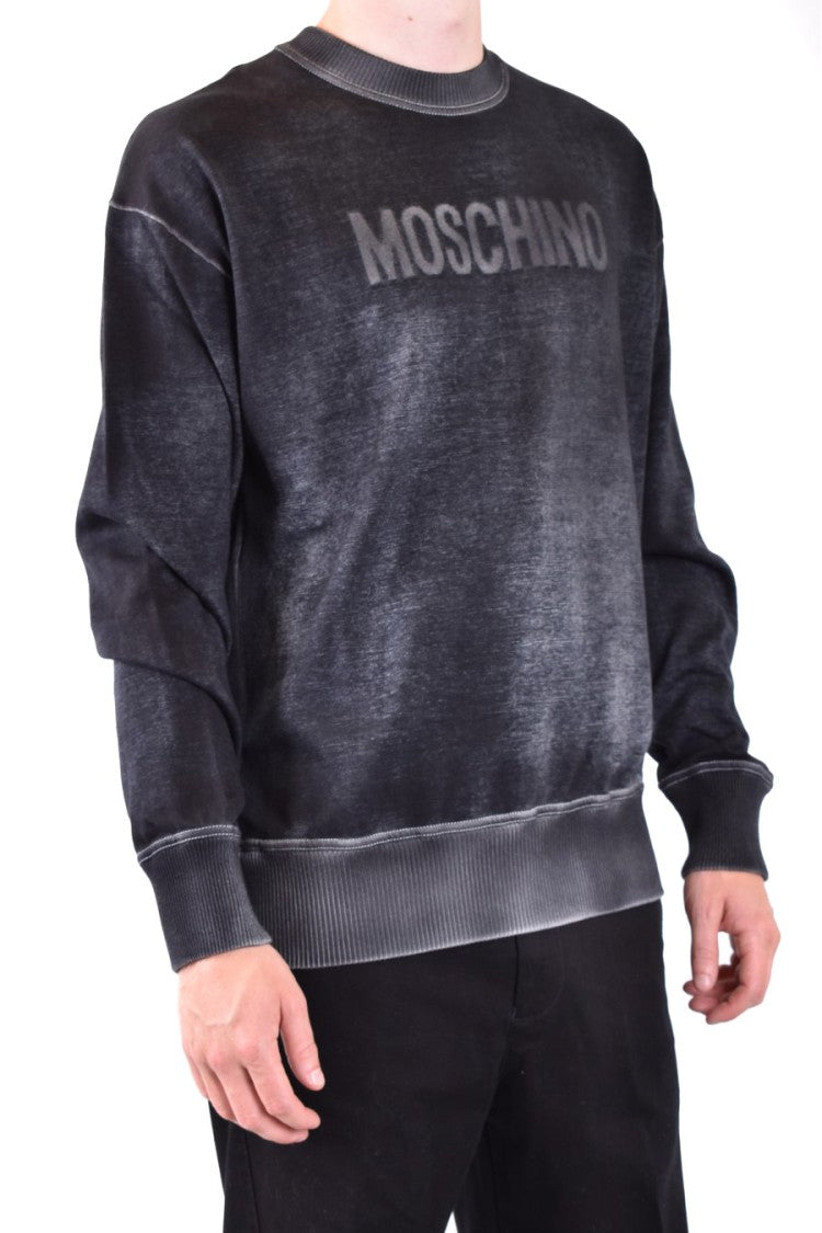 Moschino Relaxed Fit Black Knitwear Sweater Logo