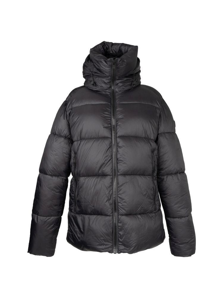 Sergio Moretti Horizontal Quilted Puffer Jacket With High Collar And Zipper Closure