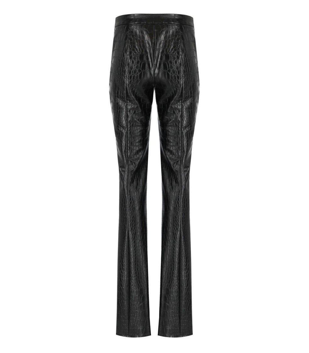 Elisabetta Franchi Black Pants With Croco-Print