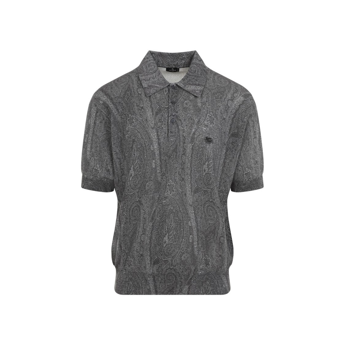 Etro Grey Silk Knitted Polo