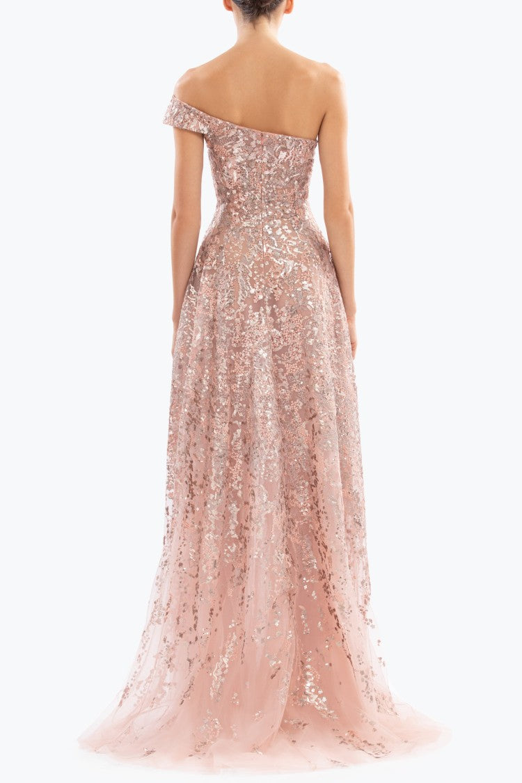 Saiid Kobeisy Off-Shoulder Long Embroidered Dress