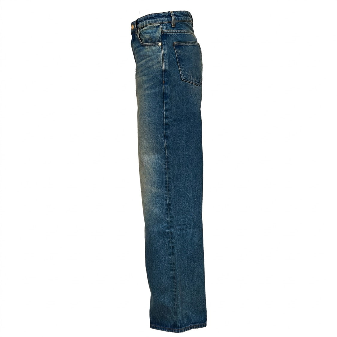 Ganni High-Waisted Wide-Leg Rigid Denim Lari Jeans
