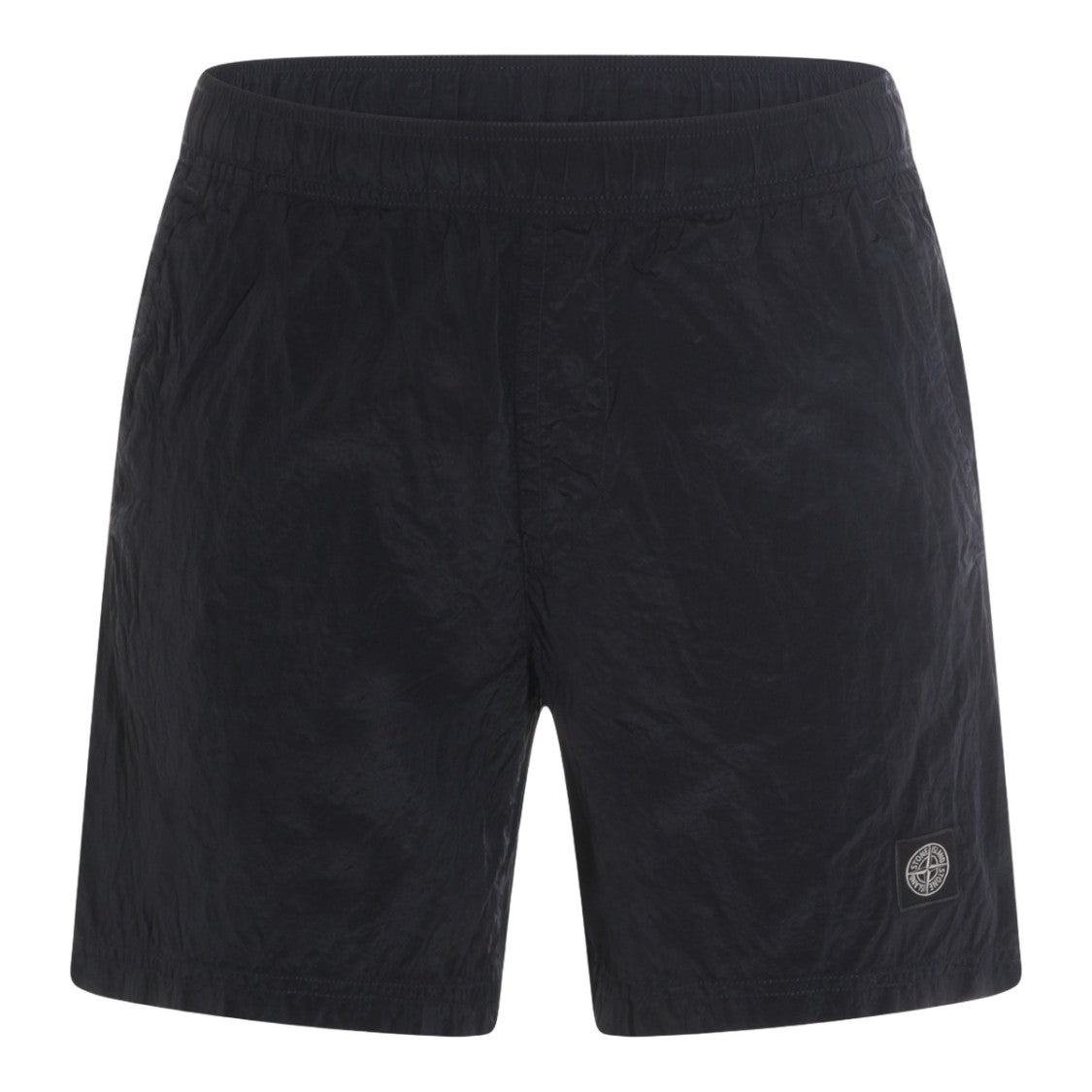 Stone Island Minimalistic Black Shorts With Textured Fabric