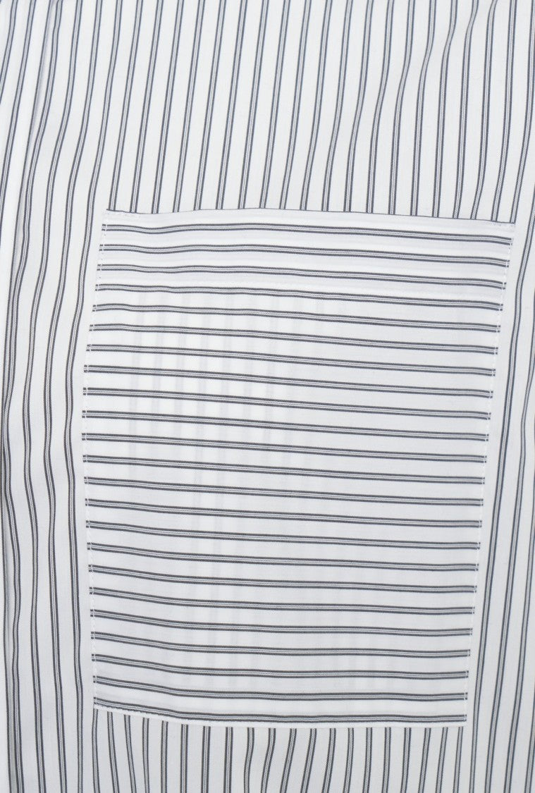 Himon's Striped Blouse With Traditional Collar