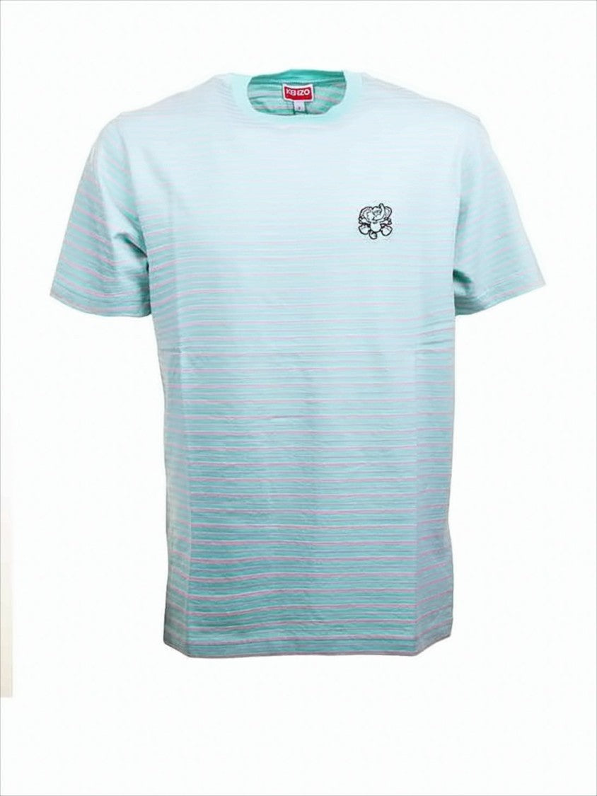 Kenzo Short-Sleeve T-Shirt With Subtle Stripes And Embroidered Logo