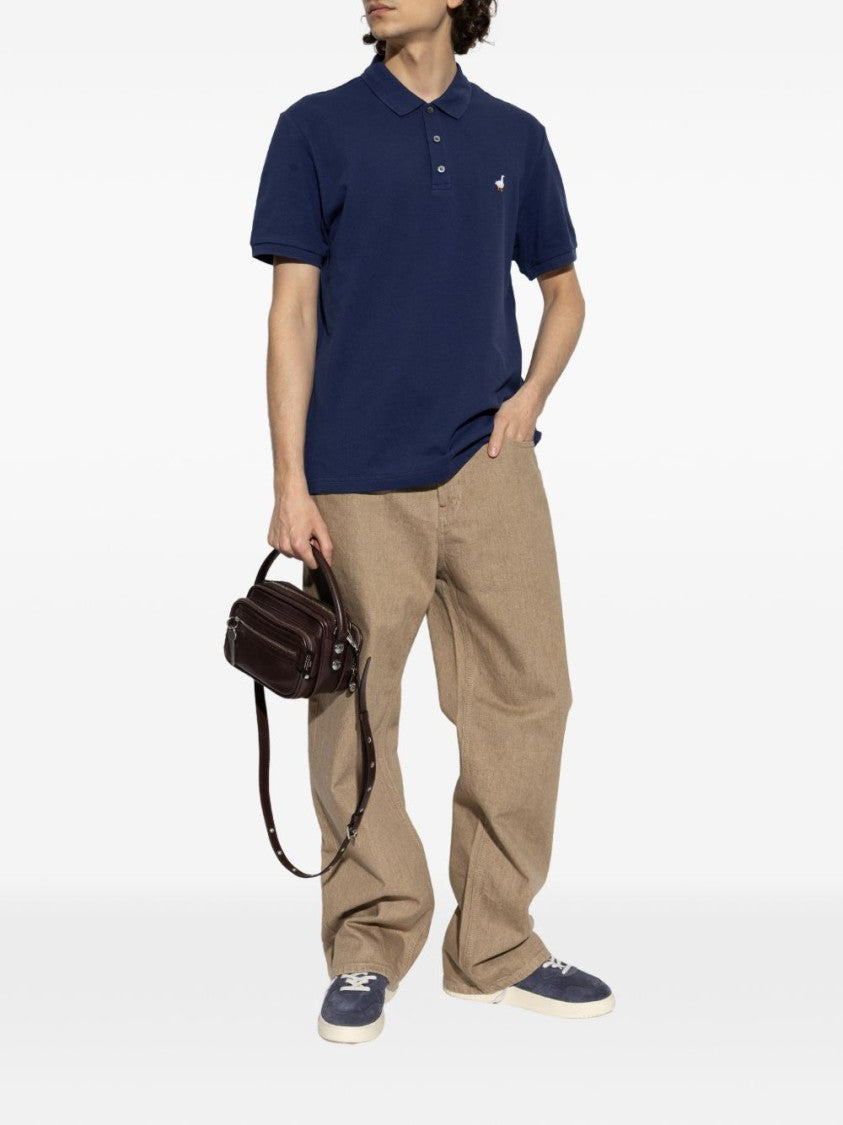 Moschino Silk And Nylon Embroidered Goose Polo