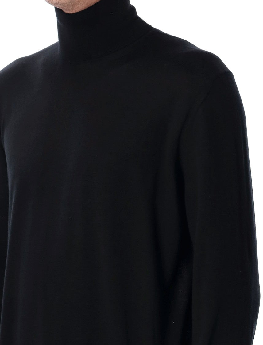 Saint Laurent High Neck Fitted Ribbed Sweater
