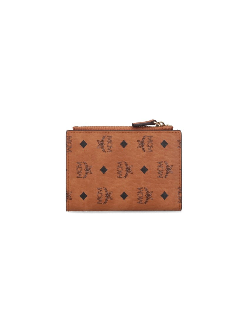 Mcm Zip Wallet Logo – Brown