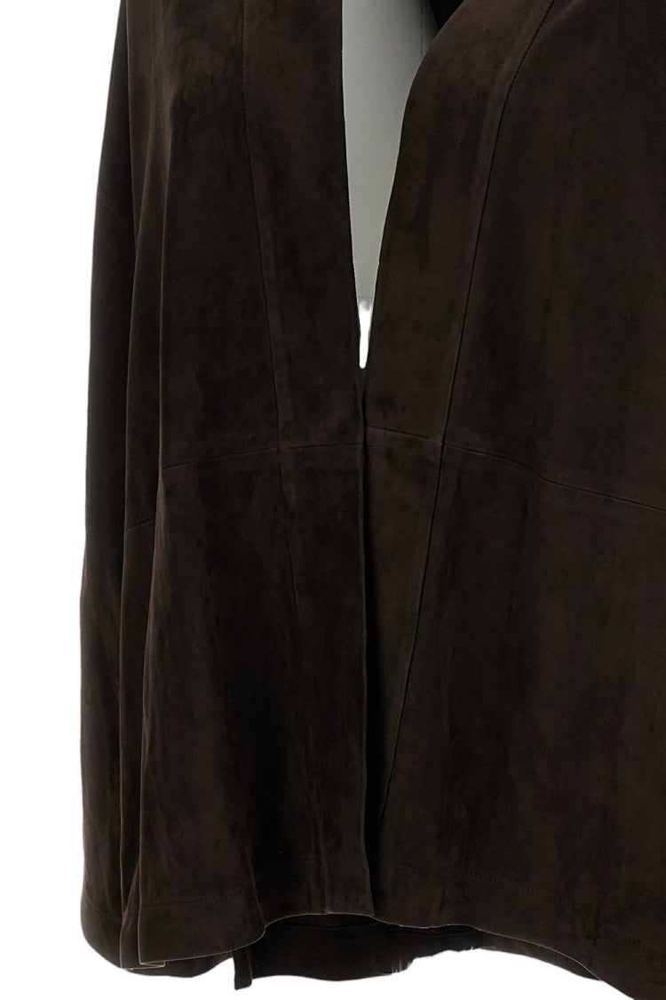Meta Campania Lorna Unlined Lamb Suede Kimono Jacket