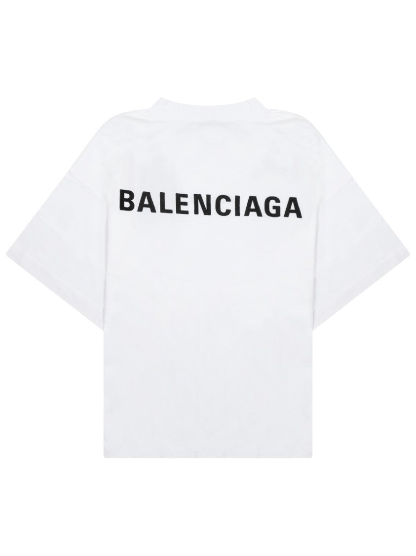 Balenciaga Cropped Cotton T-Shirt With Signature Logo