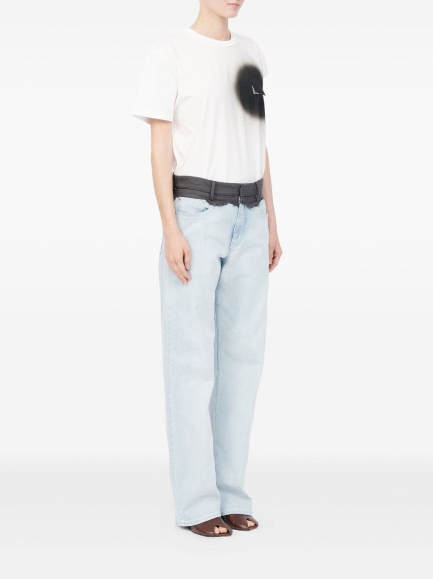 Mm6 By Maison Margiela Light Blue Faded Cotton Jeans