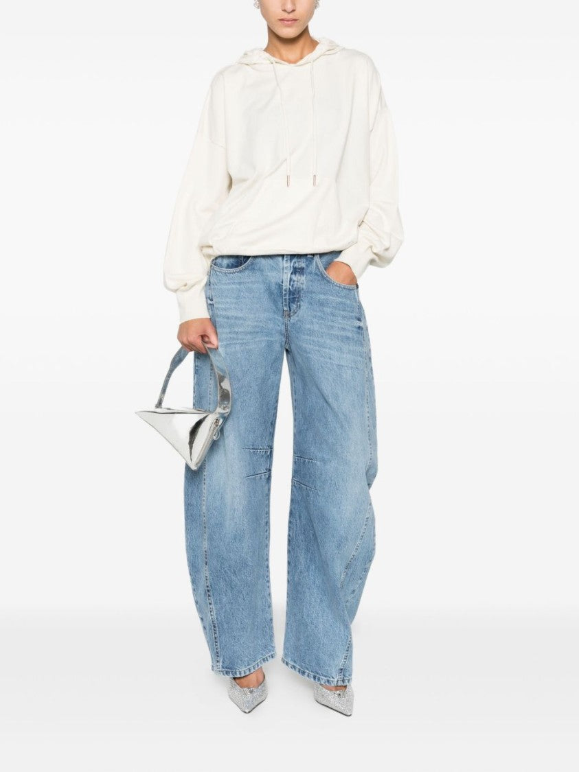 Blugirl Relaxed Fit Hooded Sweatshirt With Ribbed Details