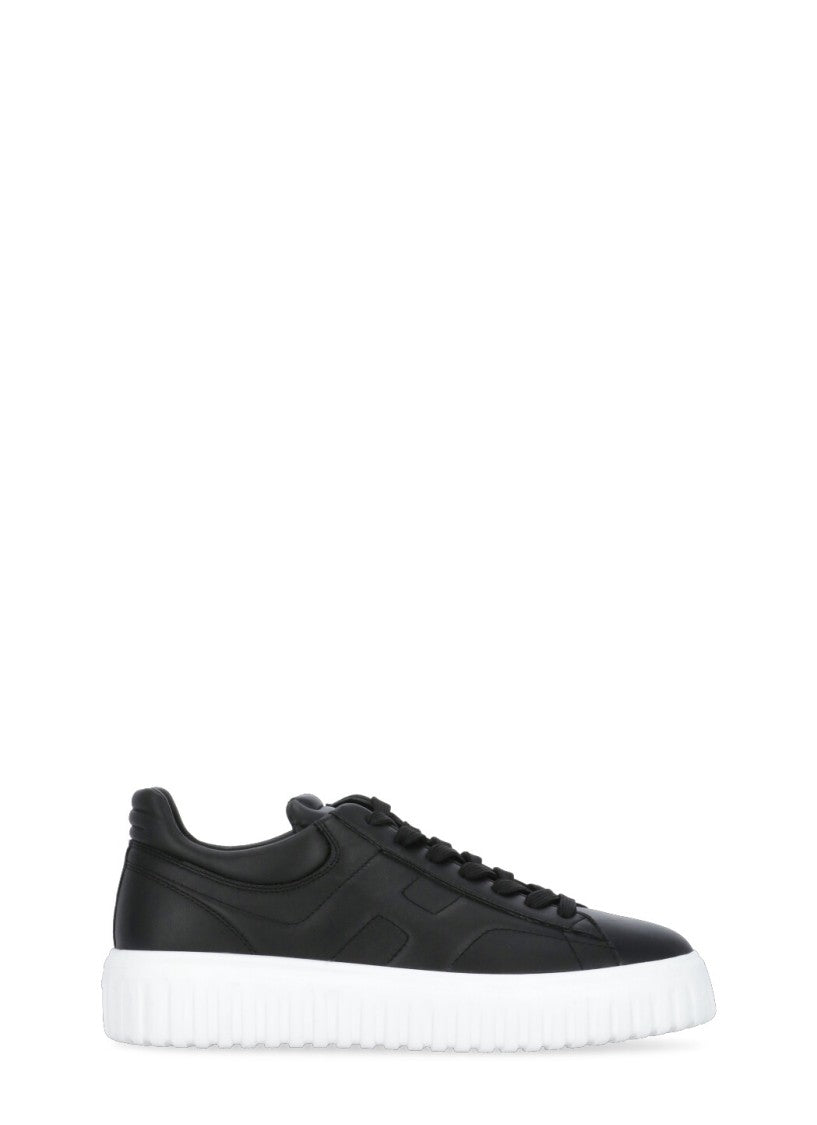 Hogan Black H-Stripes Leather Sneakers