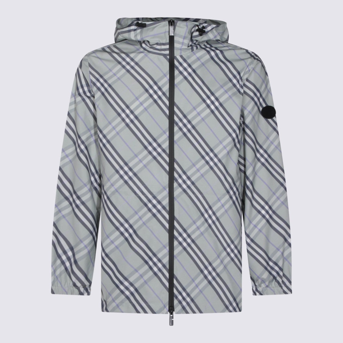 Burberry Light Grey Hooded Check Jacket