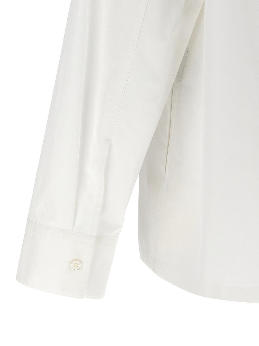 Jil Sander Cotton Gabardine Zip Shirt With Dropped Shoulders And Cuffs