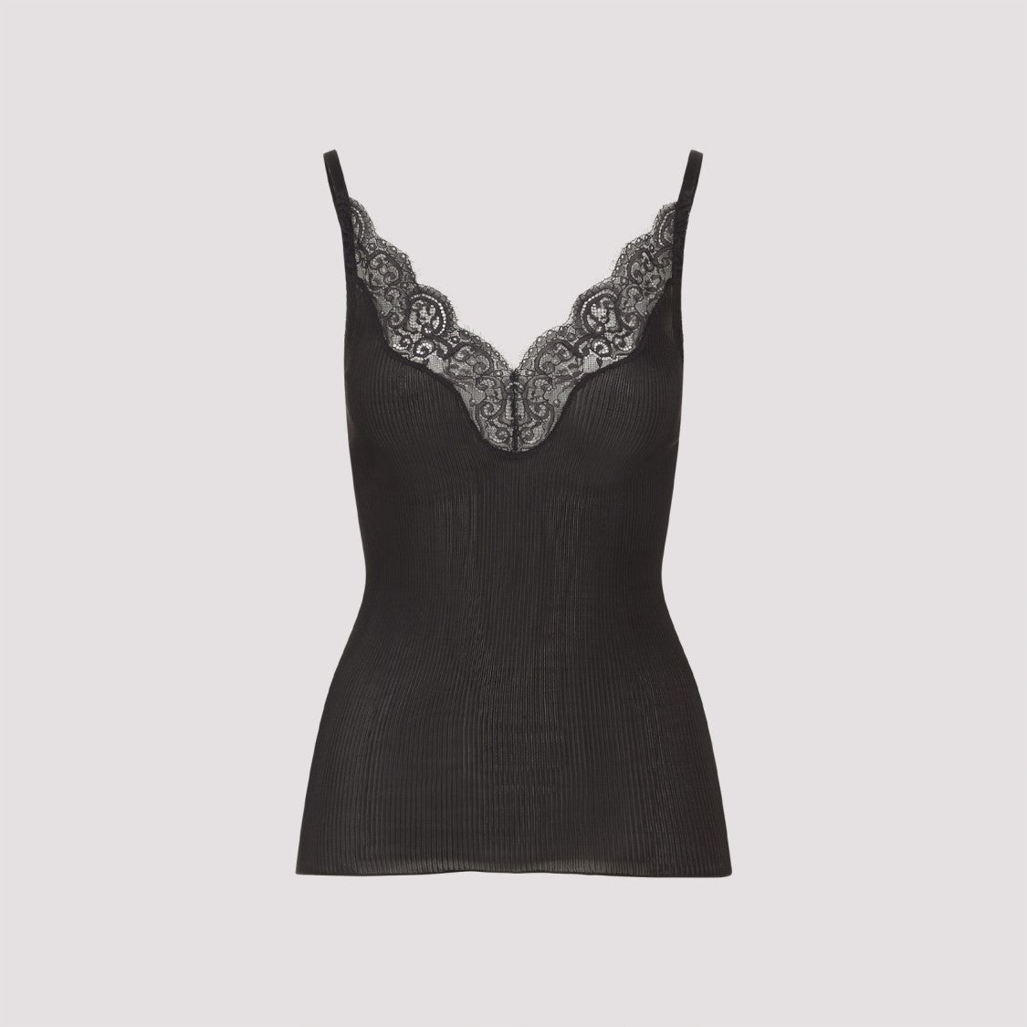 Saint Laurent Dark Brown Silk Tank Top