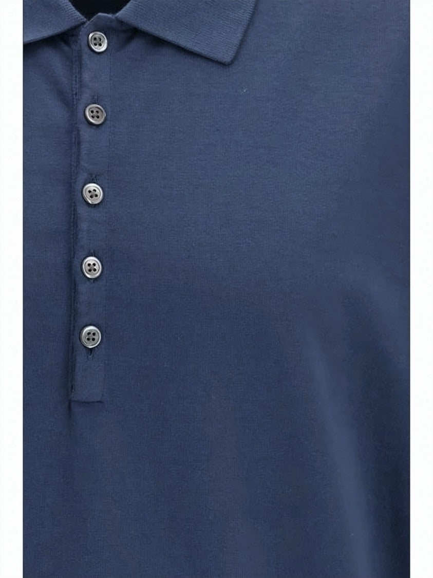 Thom Browne Blue Garment-Overdyed Jersey Polo Shirt
