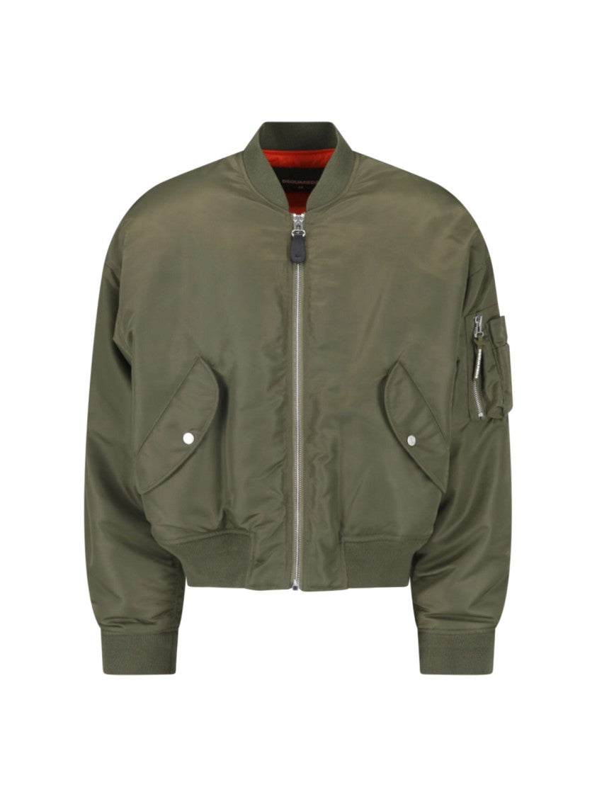 Dsquared2 Green 80S Technical Fabric Bomber Jacket