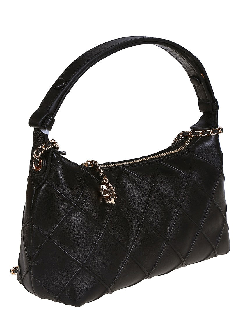 Tory Burch Fleming Quilted Black Pouch Bag