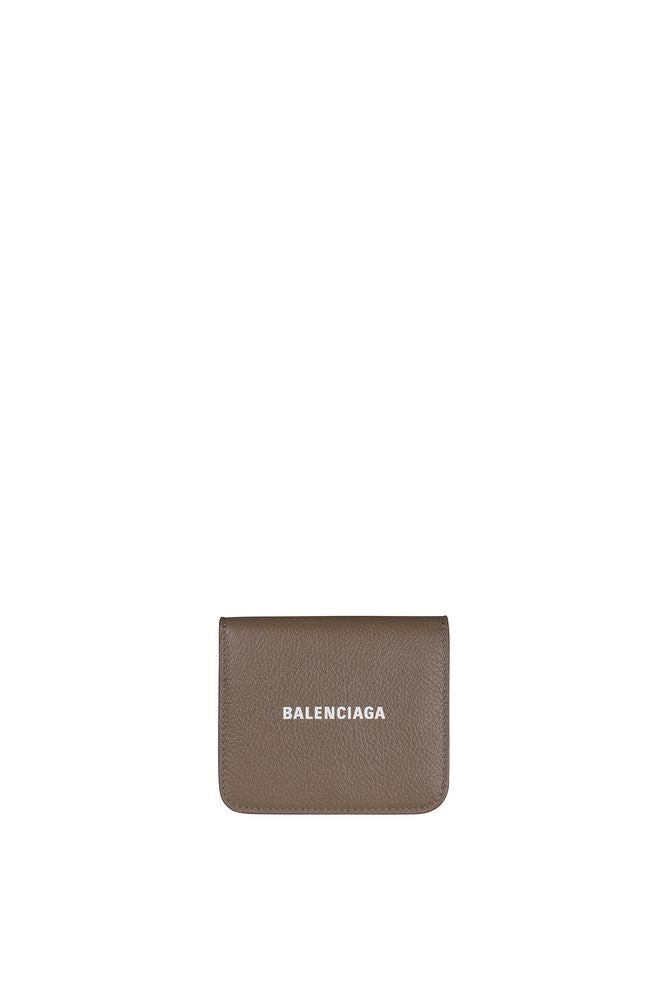 Balenciaga Beige Grained Leather Mini Wallet