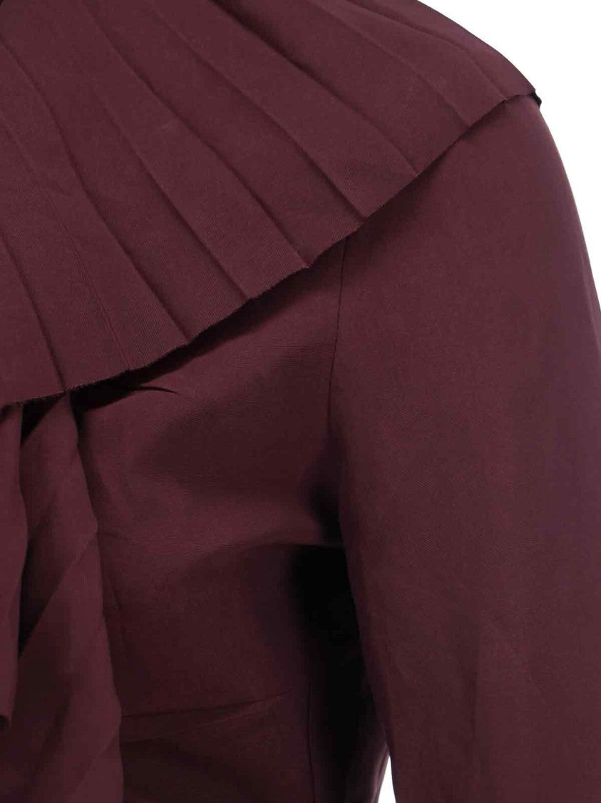 Alexander Mcqueen Pleated Blouse – Bordeaux