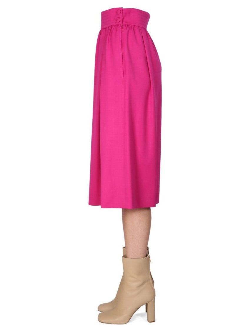 Moschino Flared Midi Skirt With Side Button