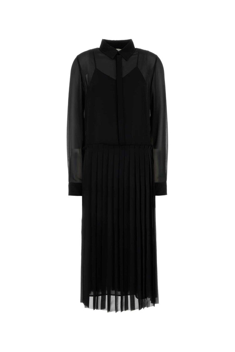 Ami Black Polyester Shirt Dress