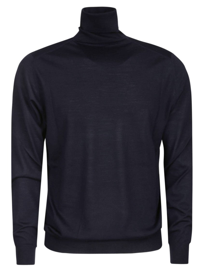 Filippo De Laurentiis Purple Merino Wool Turtleneck Sweater