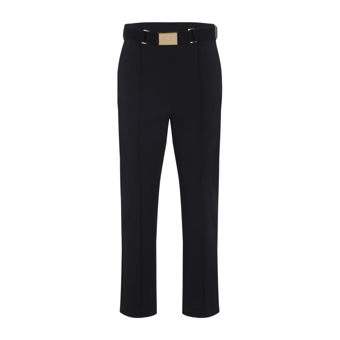 Elisabetta Franchi Straight-Leg Trousers With High Waist And Gold-Tone Buckle