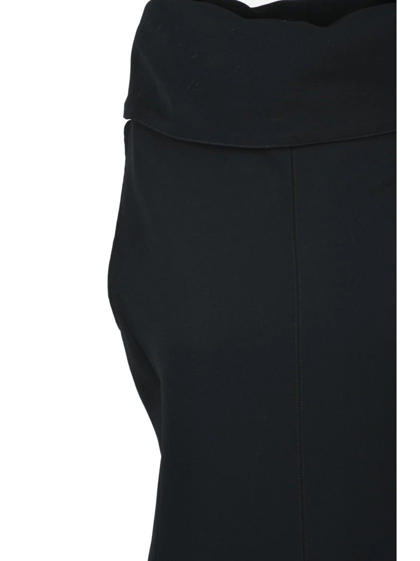 Jacquemus Long Flared Black Dress With Fitted Bodice And Fluid Movement