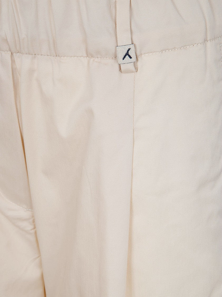 Myths Straight-Leg Beige Trousers With Relaxed Fit And Subtle Sheen