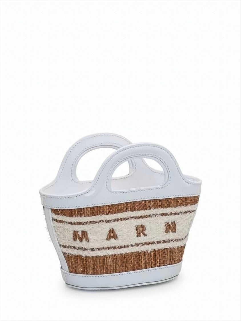 Marni Textured Tote Bag With Reinforced Edges And Cut-Out Handles