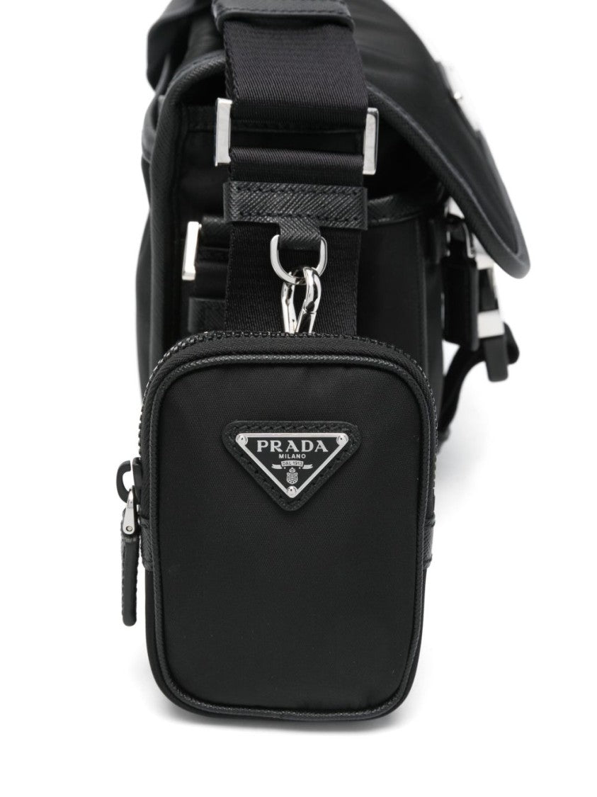 Prada Black Rectangular Crossbody Silver Accents Bag