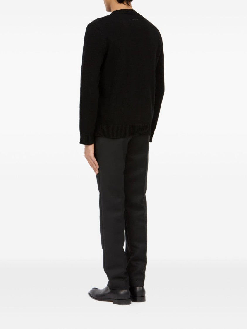 Mm6 By Maison Margiela Crew Neck Sweater With Metallic Stripe Detail