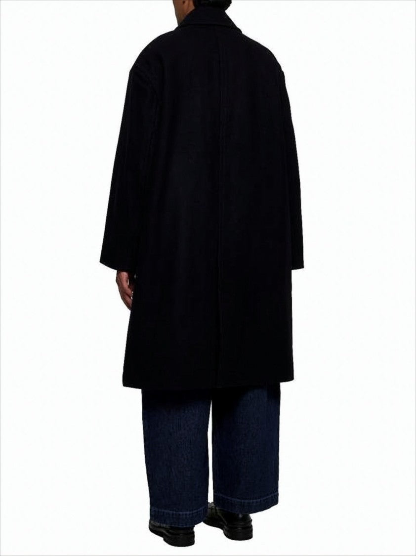 Studio Nicholson Oversized Black Wool Blend Coat