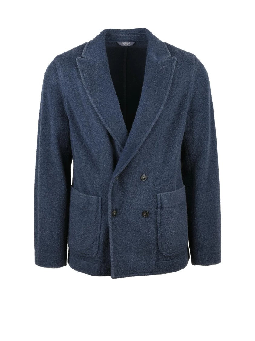 Circolo 1901 Textured Double-Breasted Blazer With Notch Lapel And Four-Button Closure