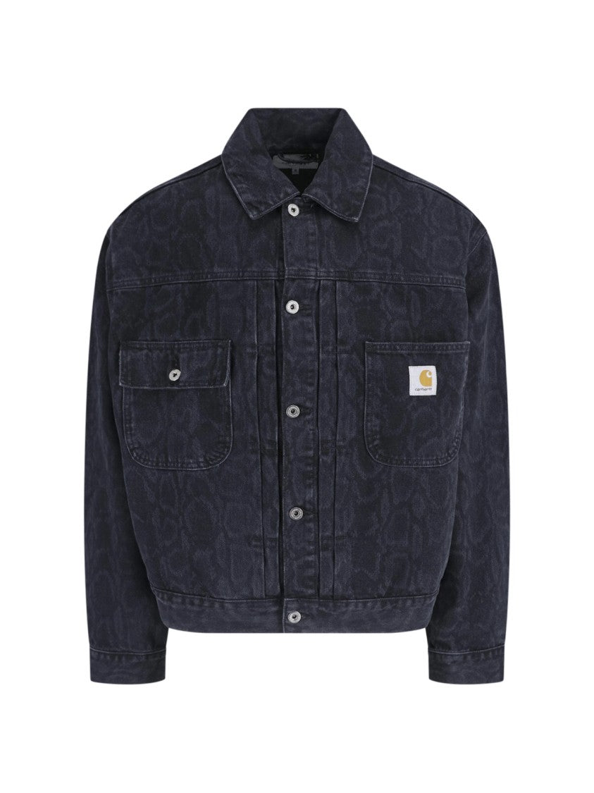Carhartt Wip Black Belmar Snake Camo Denim Jacket