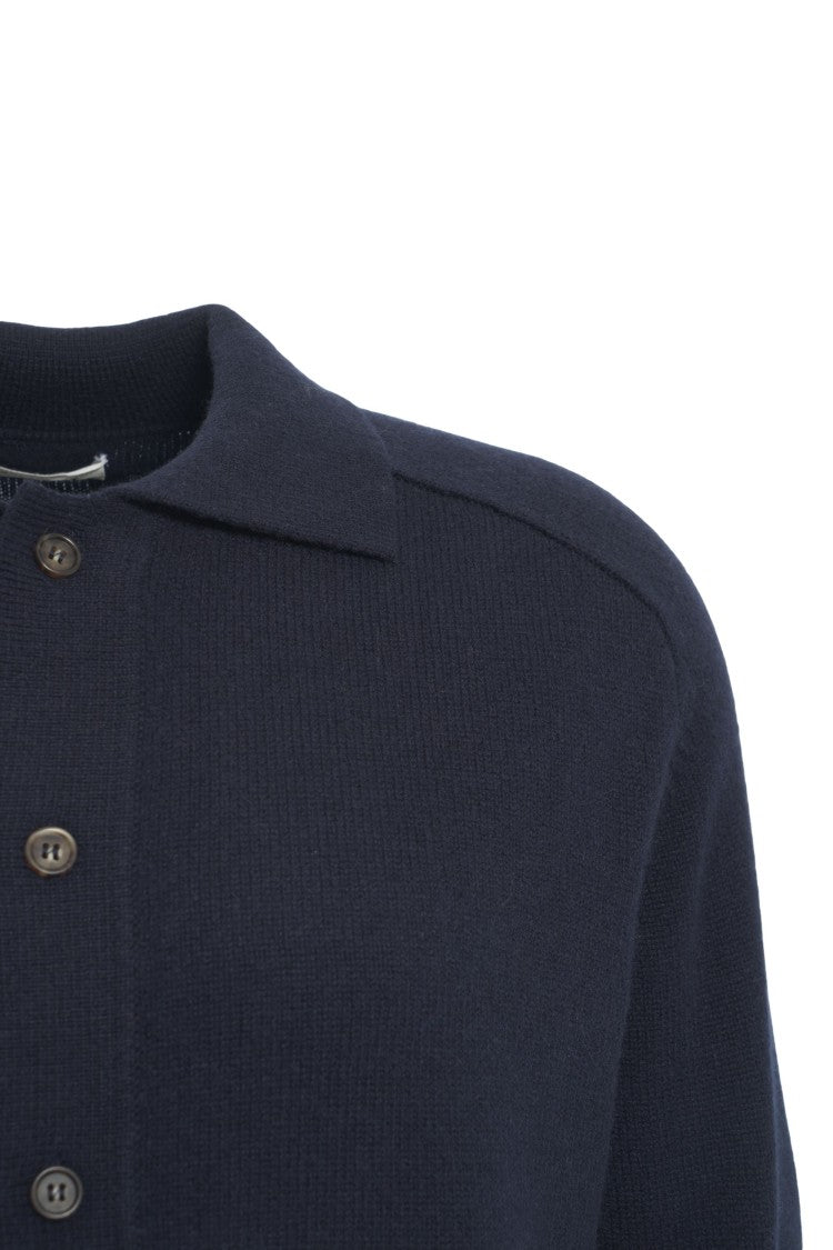 Soft Goat Cashmere Cardigan With Classic Collar