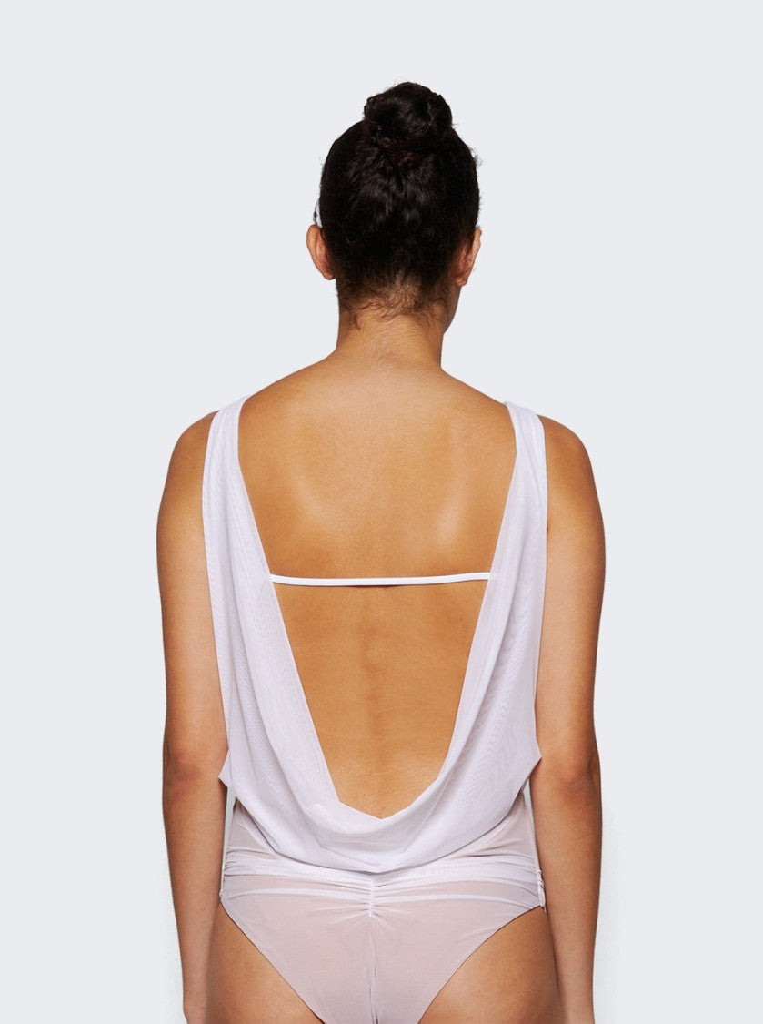 Di Petsa Draped Wetlook Swimsuit White