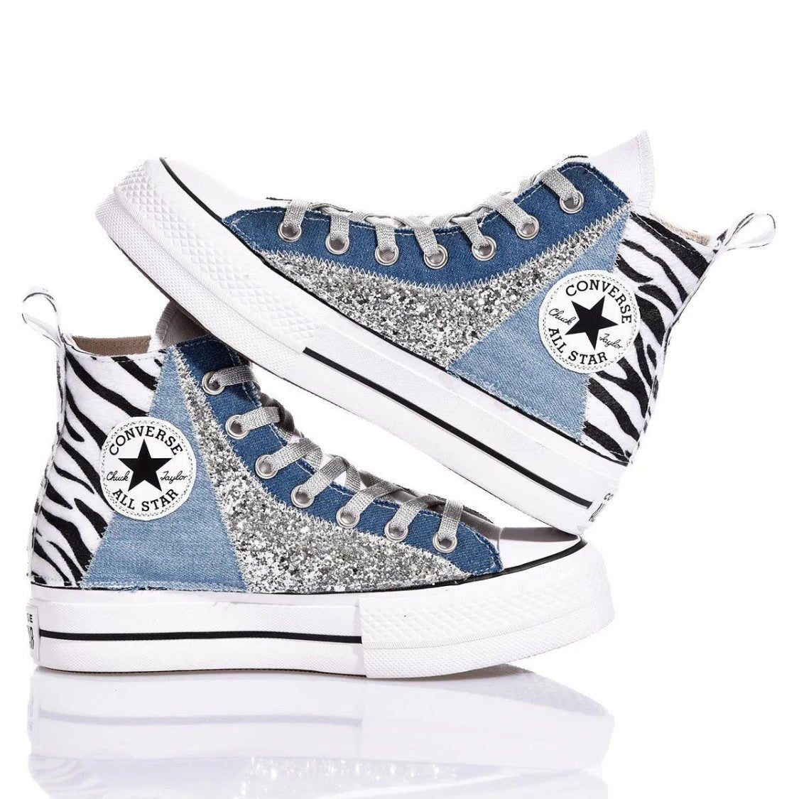 Converse Platform Zebra Lace High-Top Sneakers