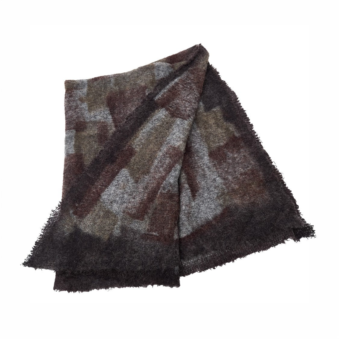 Faliero Sarti Little Simy Fringed Geometric Alpaca Scarf