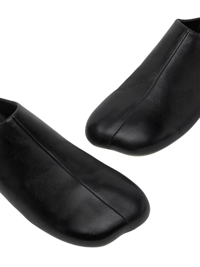 Mm6 By Maison Margiela Black Iconic Anatomical Toe Leather Sabot