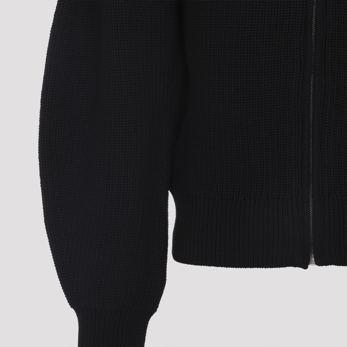 Jacquemus Le Zippe Black Merino Wool Cardigan