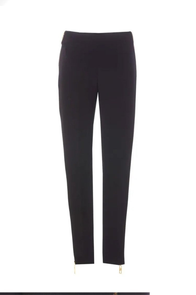 Elisabetta Franchi Tailored Trousers With Gold Zipper Accents