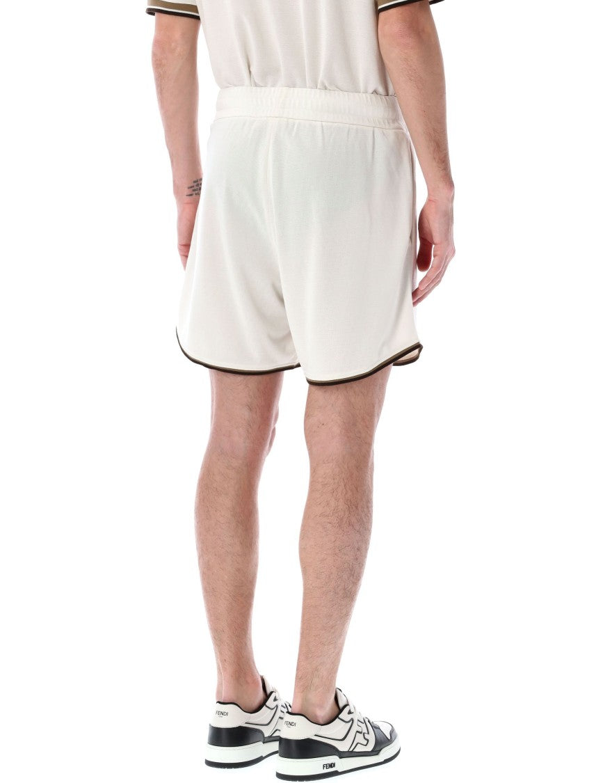 Fendi Jacquard Football Shorts With Elastic Waist