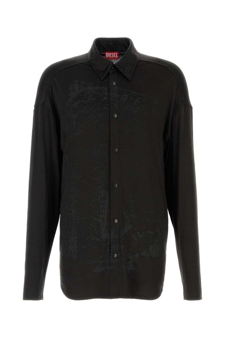 Diesel Black Stretch Acetate S-Frederic Shirt